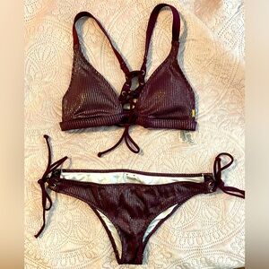 Plum, metallic bikini size XS